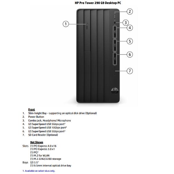 PC DESKTOP HP SFF PRO 290 G9 INTEL I3-13100 8GB RAM 256GB SSD WIN 11 PRO 3 ANNI ON SITE PN:883U6EA