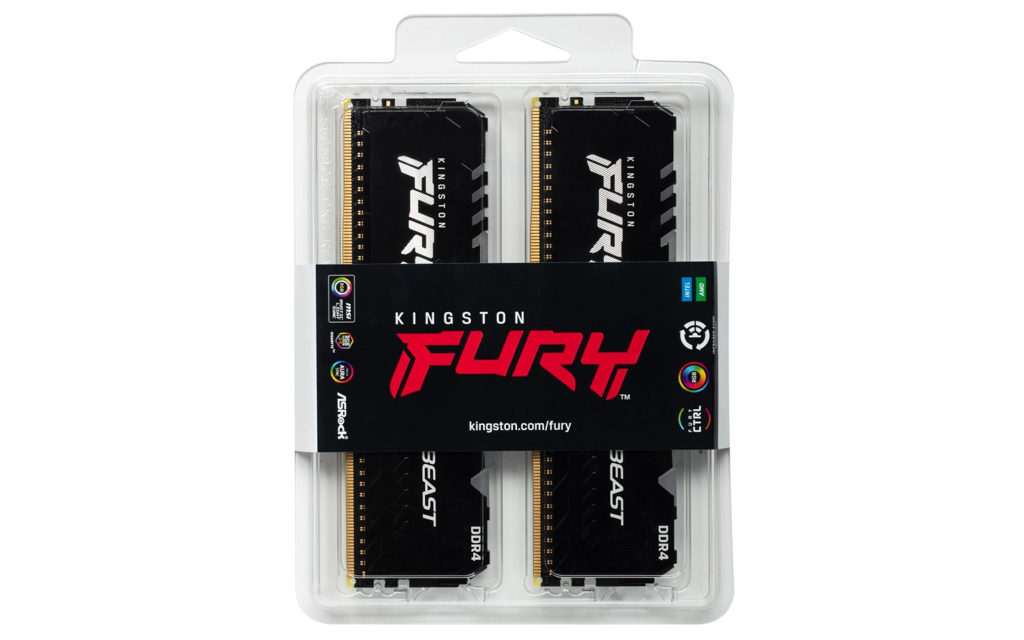 DDR4 16GB 3200MHZ Kit 2x8GB KINGSTON HYPERX FURY BEAST RGB KF432C16BBAK2/16