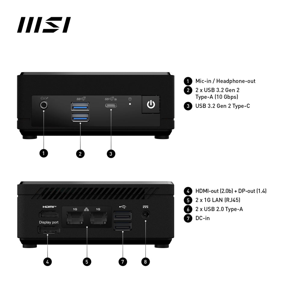 MINI PC CUBI MSI I3-1215U 8GB RAM SSD 512GB FREEDOS PN: 12M-201XIT