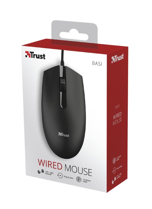 Trust Basi mouse Ambidestro USB tipo A Ottico 1200 DPI